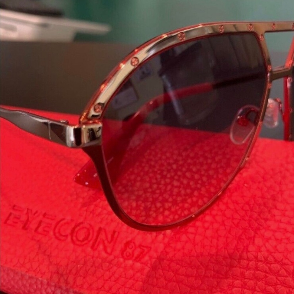 Eyecon 87 Red & Gold Aviator Sunglasses Alpina Style - Picture 3 of 9